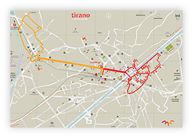 Cartina di Tirano con punti d'interesse